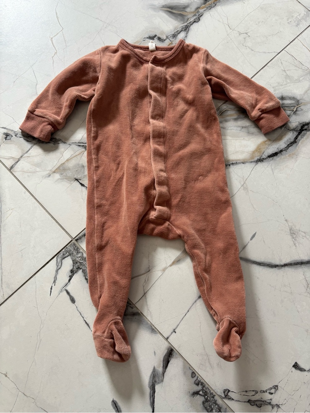 Quincy Mae Dusty Rose Footed One-Piece